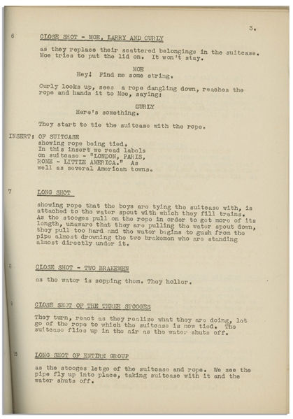 Moe Howard's Personally Owned Script for The Three Stooges 1937 Film ''Grips, Grunts and Groans''